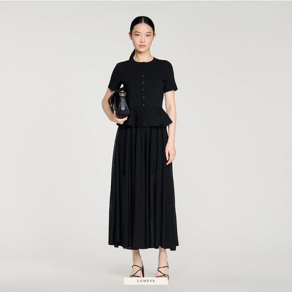 Robe Nuit — Basque & Plissé Noir