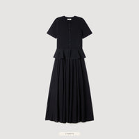 Robe Nuit — Basque & Plissé Noir
