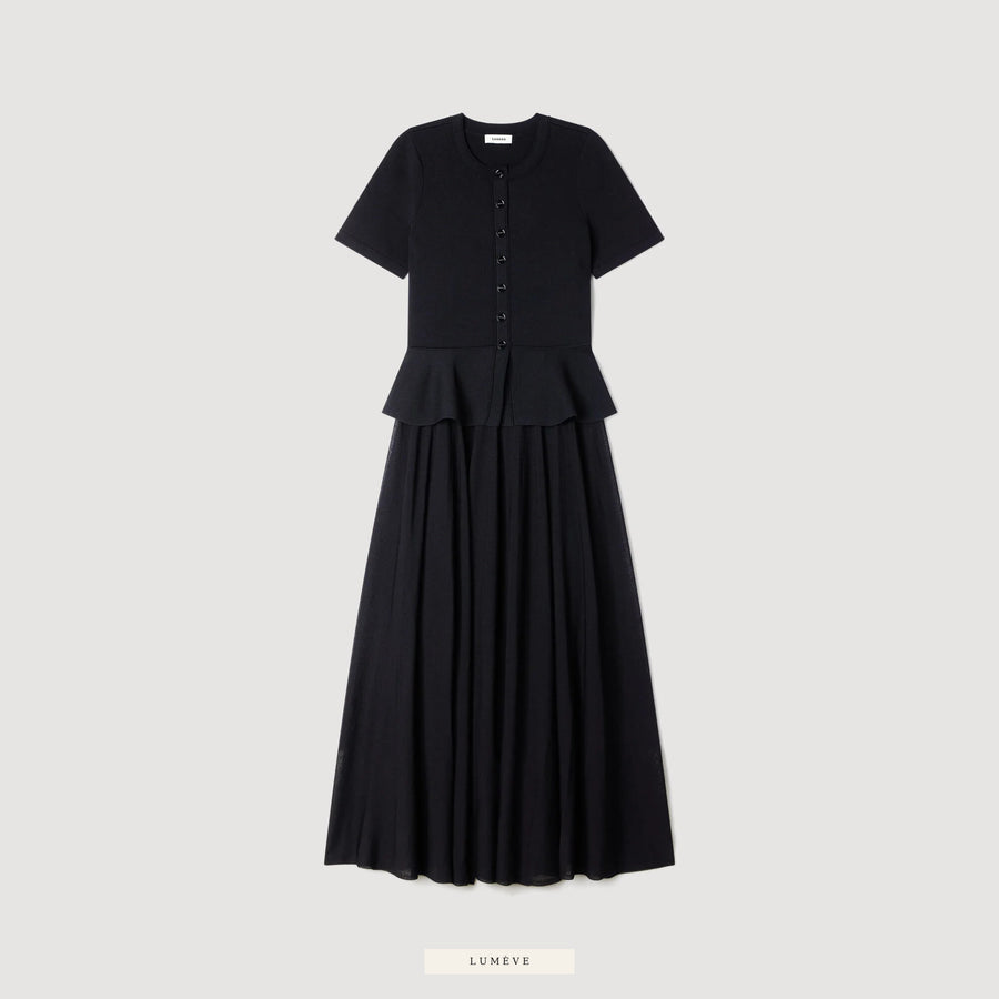 Robe Nuit — Basque & Plissé Noir