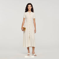 ROBE LONGUE EN MAILLE - VANILLE