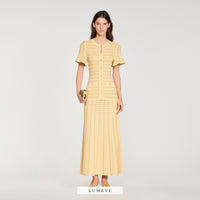 ROBE LONGUE TRICOT LUREX — VANILLE